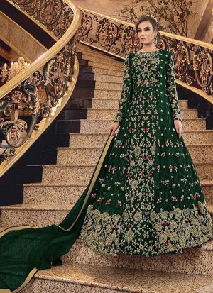 Green Net Pakistani Salwar Kameez