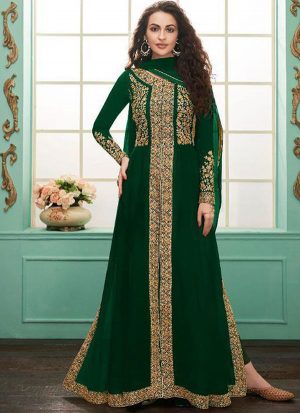 Green Georgette Pakistani Salwar Kameez