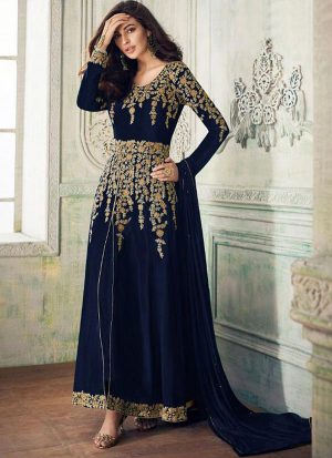 Blue Georgette Anarkali Salwar Kameez