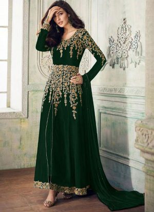 Dark Green Georgette Anarkali Salwar Kameez