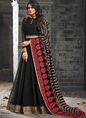 Black Georgette Anarkali Salwar Kameez