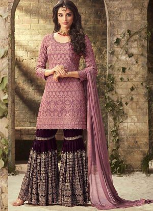 Dark Pink Georgette Pakistani Salwar Kameez