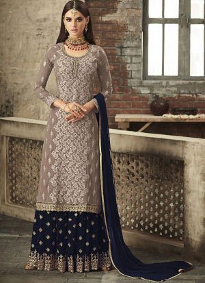 Dark Grey Georgette Pakistani Salwar Kameez