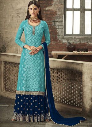 Sky Blue Georgette Pakistani Salwar Kameez