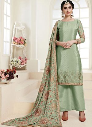 Sea Green Chiffon Pakistani Salwar Kameez