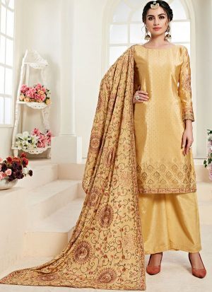 Light Yellow Chiffon Pakistani Salwar Kameez