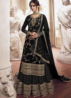 Black Georgette Pakistani Salwar Kameez