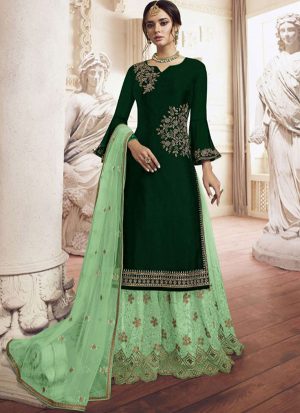Green Georgette Pakistani Salwar Kameez