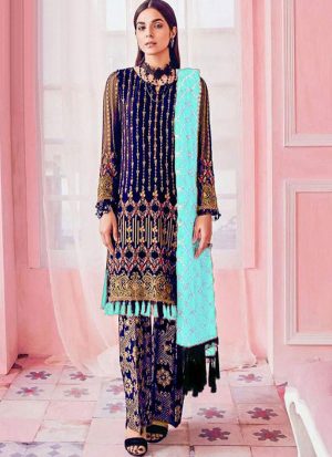 Blue Georgette Pakistani Salwar Kameez