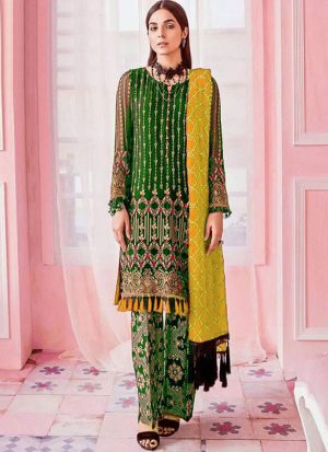 Green Georgette Pakistani Salwar Kameez