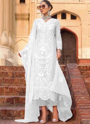 Off White Net Pakistani Salwar Kameez