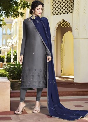 Grey Georgette Ready To Ship Salwar Kameez