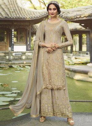 Beige Georgette Ready To Ship Salwar Kameez