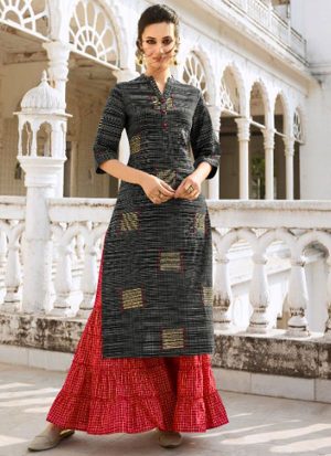 Black Rayon Kurtas And Kurtis