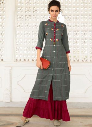 Grey Rayon Kurtas And Kurtis