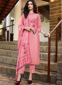 Pink Silk Blend Ethnic Kurtis