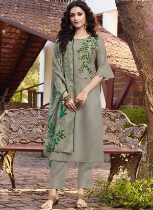 Silver Silk Blend Ethnic Kurtis