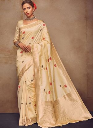 Cream Art Silk Sarees Art Silk Sarees
