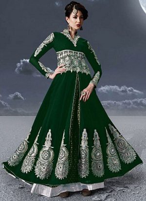 Green Georgette Anarkali Salwar Kameez