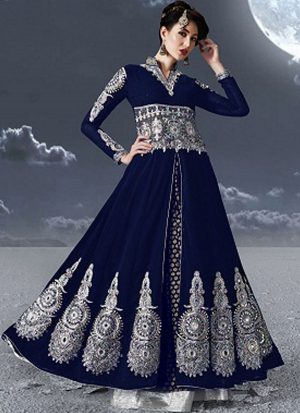 Blue Georgette Anarkali Salwar Kameez