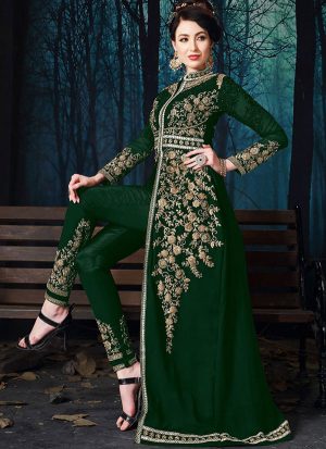 Green Georgette Pakistani Salwar Kameez