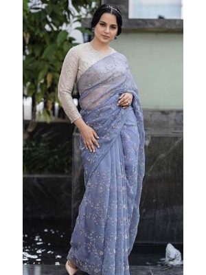 Kangana Ranaut Nylon Butterfly Net Party Wear Saree