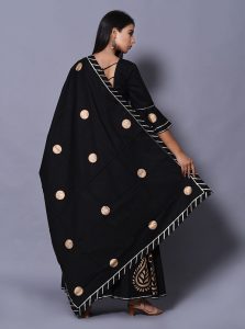 Black Printed Cotton Readymade Lehenga Cholis