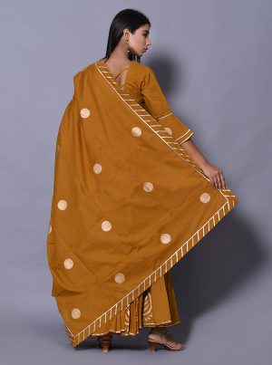 Yellow Printed Cotton Readymade Lehenga Cholis