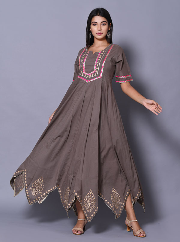 Indigo Hand Block Printed Kurta – MISSPRINT