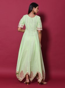 Pista Block Print Cotton Kurtis