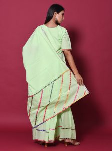 Green Block Print Cotton Kurta Sets