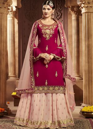 Rani Pink Georgette Pakistani Salwar Kameez