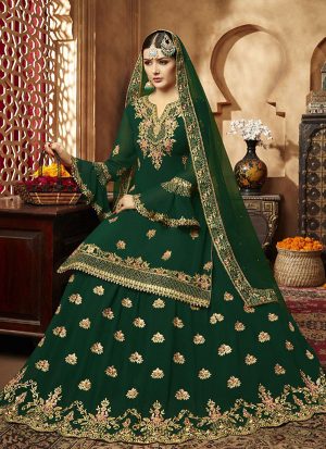 Green Georgette Pakistani Salwar Kameez