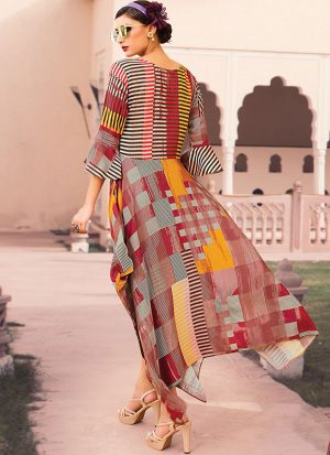 Multicolor Rayon Pakistani Kurtis