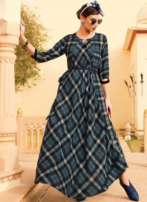 Multicolor Rayon Pakistani Kurtis