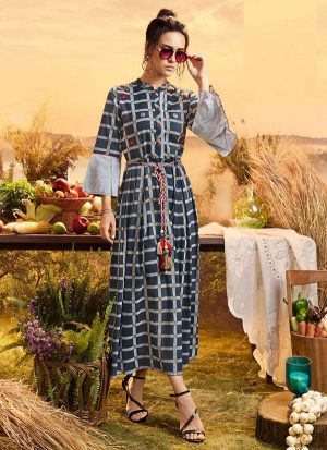 Black Cotton Ethnic Kurtis