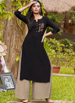Georgette Black Kurta – Lucknowi Chikan Store