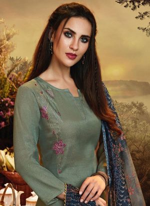 Silver Satin Ethnic Kurtis
