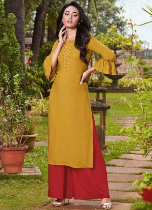 Yellow Rayon Kurtas And Kurtis