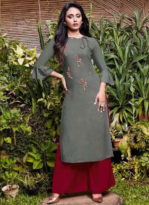 Grey Rayon Kurtas And Kurtis