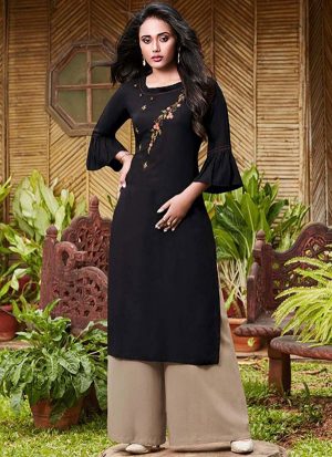 Black Rayon Kurtas And Kurtis