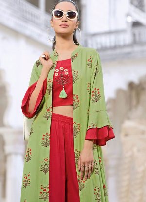 Lime Rayon Kurtas And Kurtis