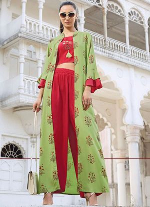 Lime Rayon Kurtas And Kurtis