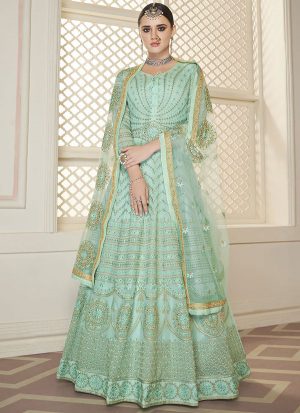 Sky Blue Georgette Anarkali Salwar Kameez
