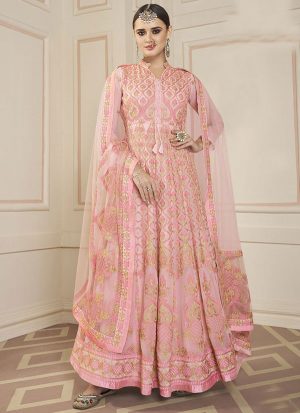 Baby Pink Georgette Anarkali Salwar Kameez