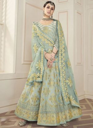 Sky Blue Georgette Anarkali Salwar Kameez