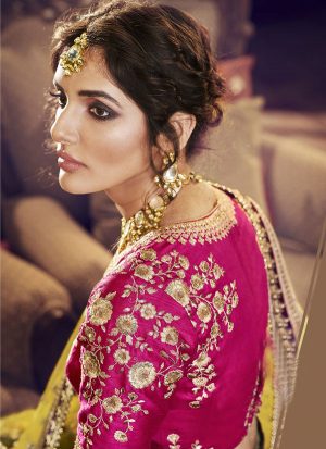 Purple Designer Wedding Wear Embroidery Lehenga