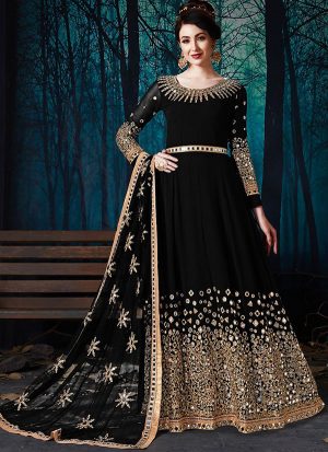Black Georgette Anarkali Salwar Kameez
