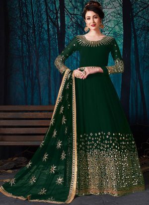 Green Georgette Anarkali Salwar Kameez