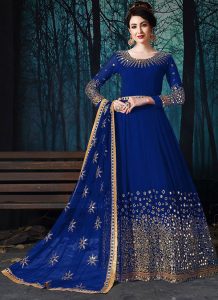 Blue Georgette Anarkali Salwar Kameez